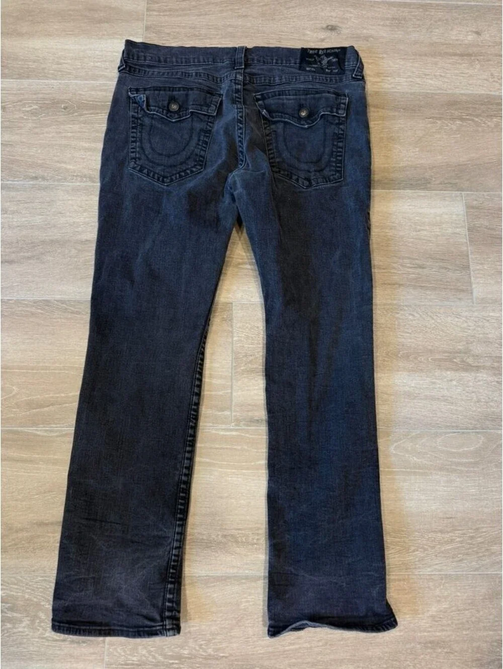 True Religion Ricky Relaxed Straight Jeans Black 40 Mens